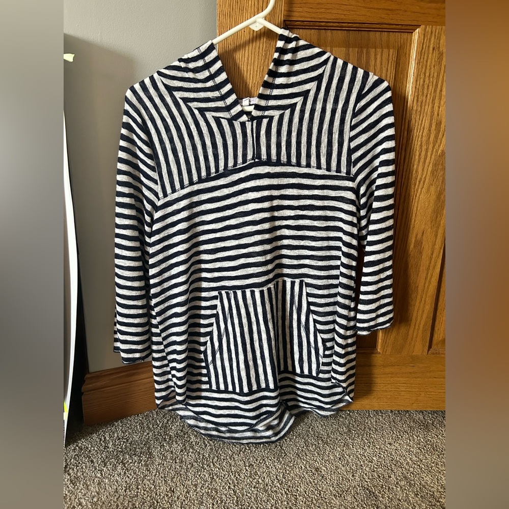 Light Navy Blue and White Striped Pullover